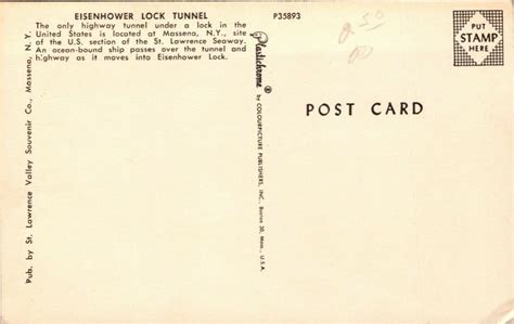 Vtg Massena NY Eisenhower Lock Tunnel Ship St Lawrence Seaway 1950s ...