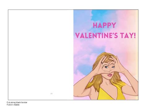 Taylor Swift Printable Valentine's Day Card-happy Valentine's Tay - Etsy