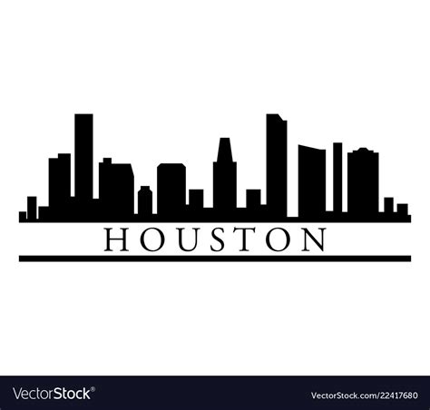 Houston skyline Royalty Free Vector Image - VectorStock