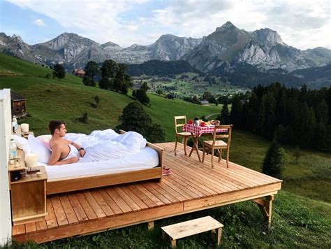 Hotel no walls 360 degree view Swiss Alps This ‘hotel room’ has no ...