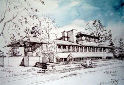 The Robie House - 90min by paczek in 2023 | Robie house, Architecture drawing, Architecture ...