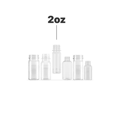 2oz Shot PET Empty Plastic Bottle Clear with Custom Cap for Wholesale ...