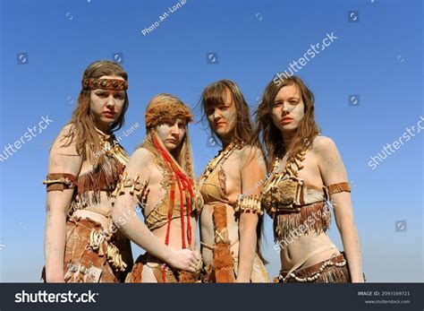 Group Women Dressed Neanderthal Warriors Their Stock Photo 2093169721 | Shutterstock