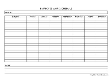 Free Weekly Employee Work Schedule Template - Free Printable Templates