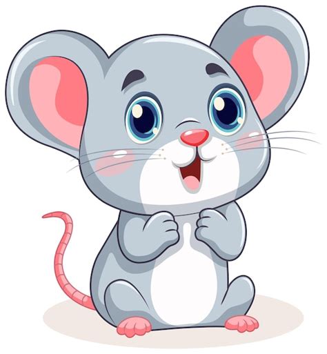 Free Vector | Cute Little Mouse with Big Ears Cartoon Character