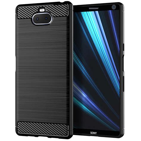 For Sony Xperia 10 Case Soft Silicone Brushed Carbon Fiber Cases Armor Shockproof Cover For Sony ...