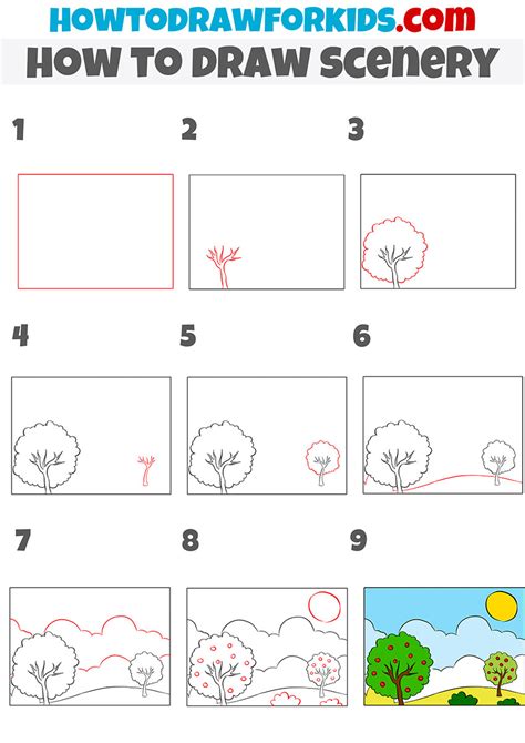 How To Draw Nature Scenery Step By Step