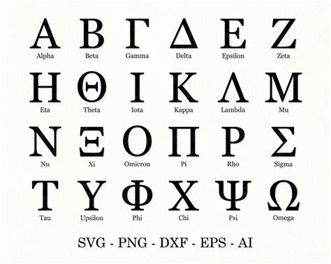Greek Letter Svg Greek Font Svg Greek Alphabet Svg Greek | Etsy