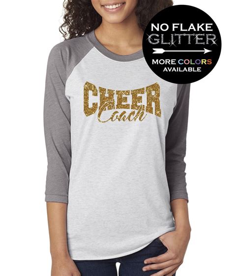 Cheer Coach Shirt 3/4 length Baseball Tee for Women // Cheer