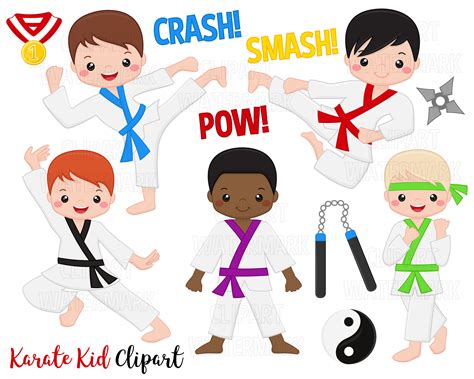 Karate Kid Clipart Karate Clip Art Karate Boys Martial - Etsy Canada