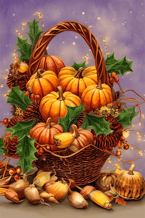 Thanksgiving Cornucopia Basket · Creative Fabrica