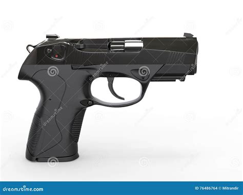 Compact Semi Automatic Pistol - Side View Stock Illustration ...