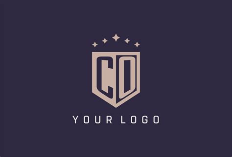 CO initial shield logo icon geometric style design 24809560 Vector Art ...