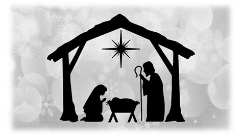 Holiday Clipart: Black Christmas Nativity Manger Scene Silhouette Baby ...