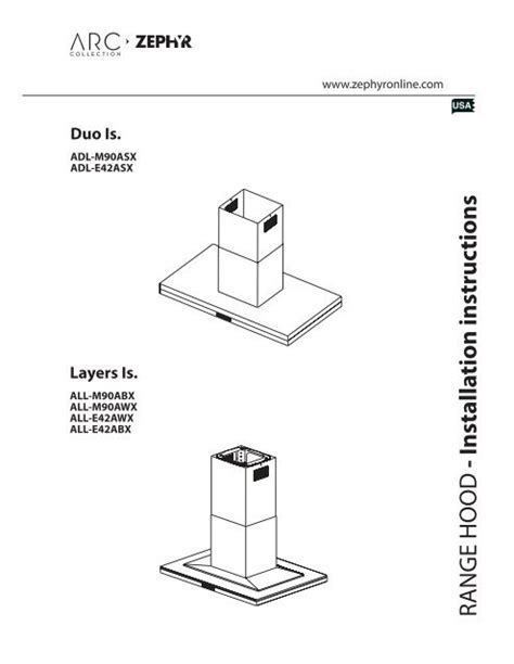 RANGE HOOD - Installation instructions - Zephyr