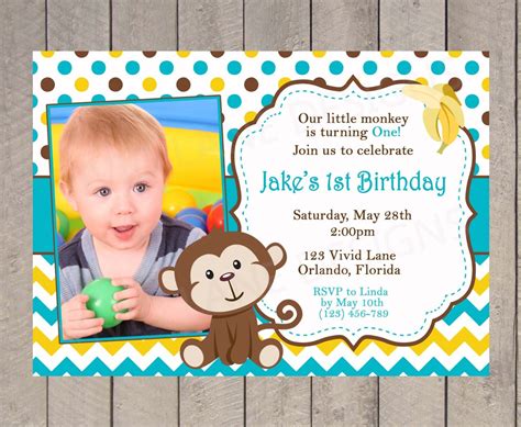 1st Birthday Invitation Card For Baby Boy Templates Free - Printable Templates