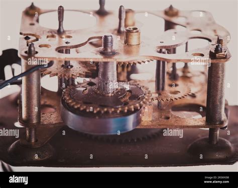 Vintage clock mechanism Stock Photo - Alamy