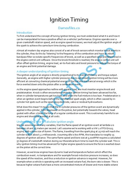 Understanding Ignition Timing | PDF