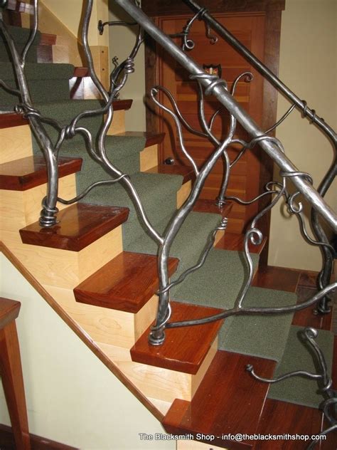 Hand Crafted L. Vine Rail by The Blacksmith Shop | CustomMade.com | Wrought iron stairs, Stair ...