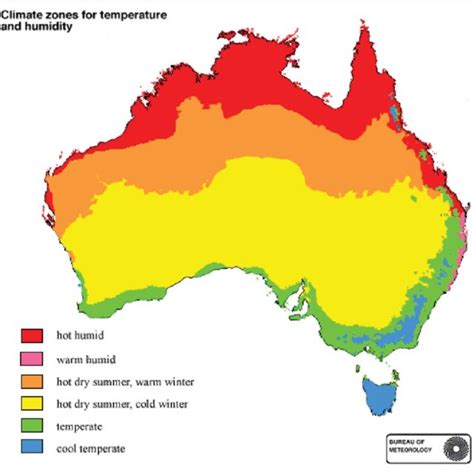 Climate zones of Australia. Courtesy of Australian Bureau of Meteorology. | Download Scientific ...