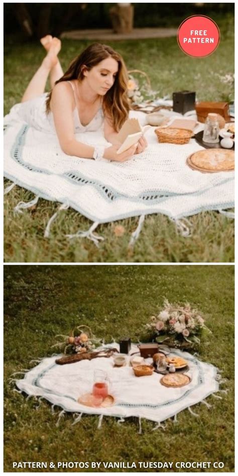 10 Best Crochet Picnic Blanket Patterns For Family Outing - The Yarn Crew