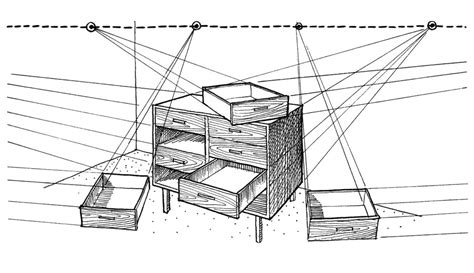 the diagram shows how to draw an object in perspective with different angles and lines on it