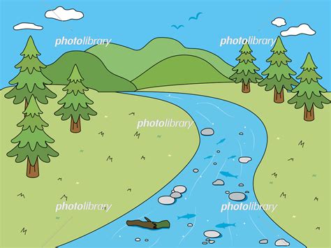 シンプルな綺麗な川のイラスト イラスト素材 [ 7286999 ] - フォトライブラリー photolibrary