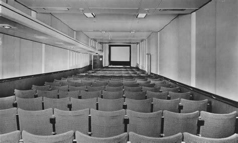 The narrow First Class Cinema – shoehorned into the pre-War Starboard Gallery - of the Queen ...