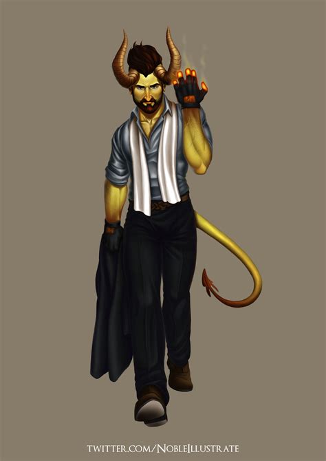 [OC] Rainbow Tiefling 4 of 9 - Viktor the Yellow Tiefling : r ...