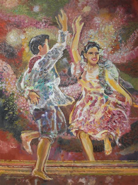 Tinikling (Philippine Cultural Dance) - oil on canvas 24" x 32" by JBulaong 2016 #Tinikling # ...