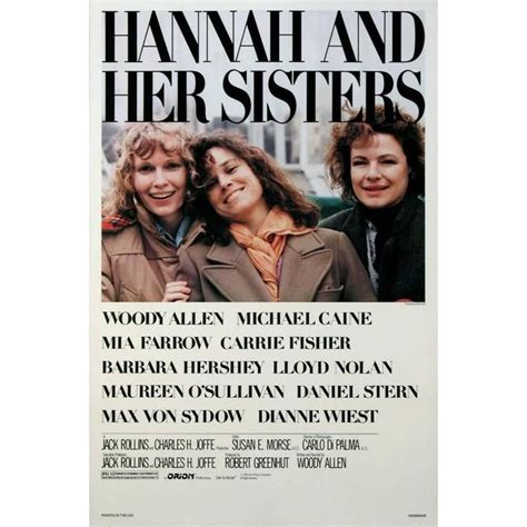 "Hannah And Her Sisters" Film Poster, 1986 | Hannah and her sisters, Dianne wiest, Sisters movie