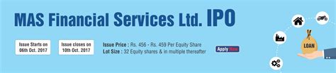 MAS Financial Services Limited IPO Details - Date, Price Band, Prospectus, Allotment, Listing ...