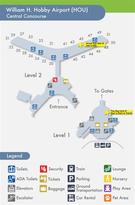 William P Hobby Airport Map - Tourist Map Of English