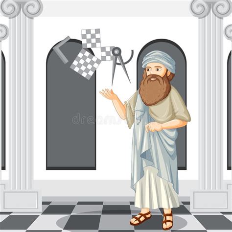 Pythagoras Philosopher in Cartoon Style Stock Vector - Illustration of ...