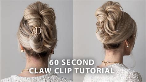 60 Second Claw Clip Hair Tutorial | Long hair updo, Clip hairstyles ...