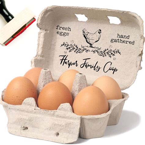 Personalized Egg Carton Stamp Egg Carton Label Stamp Chicken | Etsy