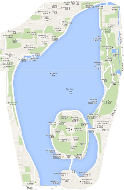 The map of Beihai Park,Beijing,China from Hobobe.com | Park, Beijing ...