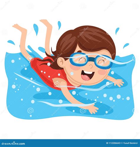 Vector Illustration of Kid Swimming Stock Vector - Illustration of clipart, holiday: 112206643