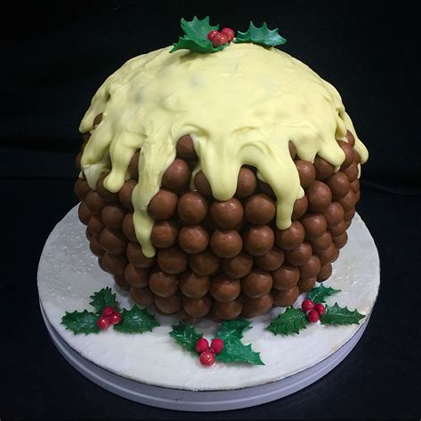 Chocolate Malteser Christmas Pudding Cake