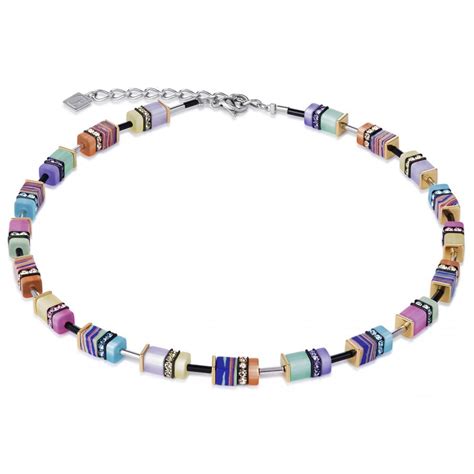 Coeur De Lion Geo Cube Multicolour Pastel 3 Necklace 4746/10-1542 - Jewellery from Lowry ...