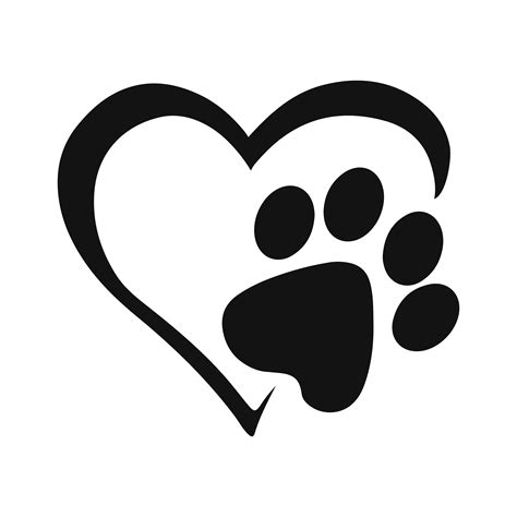 Dog Paw Heart Svg Paw Print Svg Dog Svg Dog Paw Svg Etsy | Images and ...