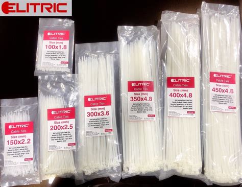 1.8mm To 4.6mm Natural/White Nylon Cable Tie Elitric, Packaging Size ...