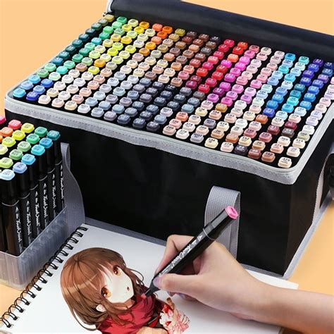 Art Marker 20/24/30/36/40/48/60/80 Color Alcohol Based Marker Pen Watercolor Brush Pen Sketch ...