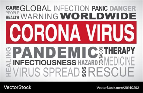 Corona virus outbreak related tags word cloud Vector Image