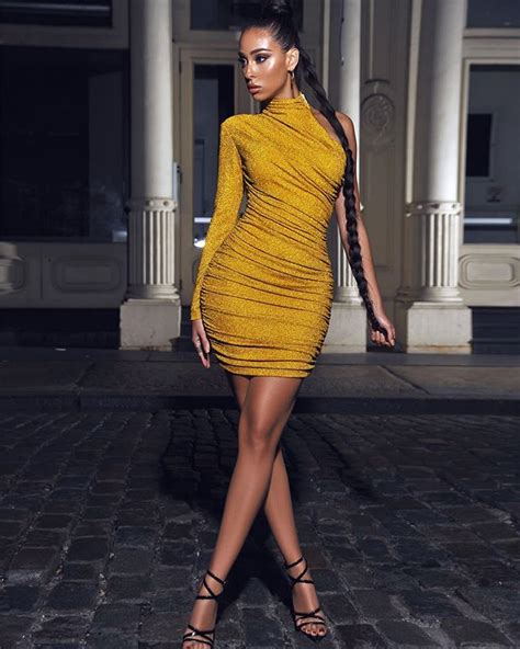 Miss Circle on Instagram: “Starlight gold metallic one sleeve dress is everything 💛 Shop now www ...