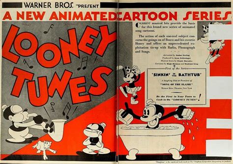 Vintage Film Advert for first Bosco Looney Tunes Cartoon 1930 | Looney tunes cartoons, Vintage ...