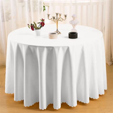 Factory Wholesale 90 Inch Round Restaurant Table Cloth In White - Buy ...