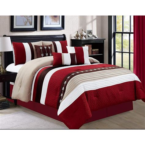 HGMart Bedding Comforter Set Bed In A Bag - 7 Piece Luxury Microfiber Striped Bedding Sets ...