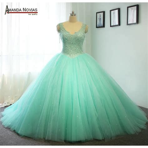 High Quality Customer Order Mint Green Wedding Dress Ball Gown Style ...