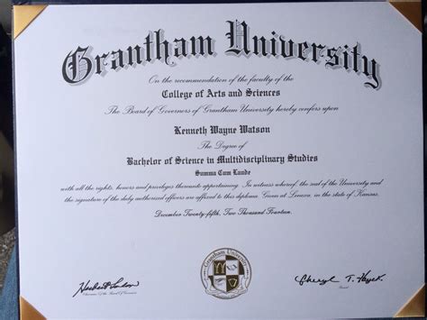 Official graduate of Grantham University! I finally received my Bacherlor's Degree in the mail ...